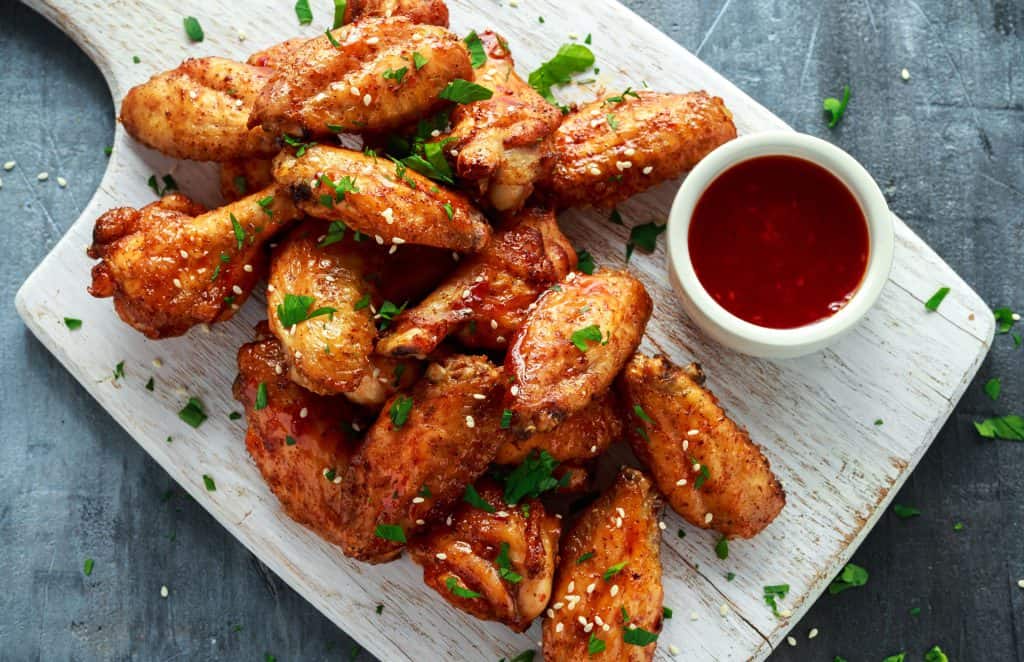 Wings served from a Cayman restaurant
